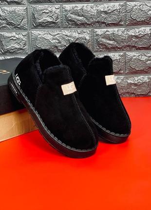 Ugg australia тапочки жіночі, зимові чорні капці на хутрі угг