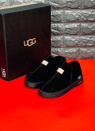 Ugg australia тапочки жіночі, зимові чорні капці на хутрі угг4 фото