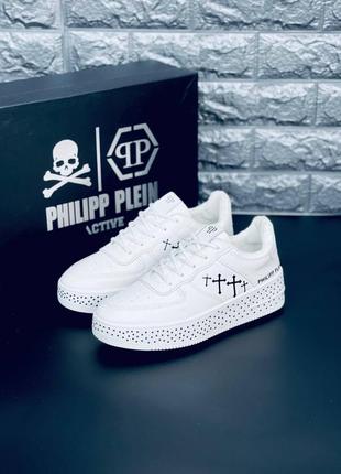 Чоловічі кросівки philipp plein, білі зручні кросівки 36-455 фото