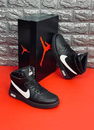 Jordan retro 1 кросівки жіночі, чорні якісні кросівки2 фото