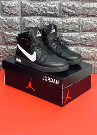 Jordan retro 1 кросівки жіночі, чорні якісні кросівки6 фото