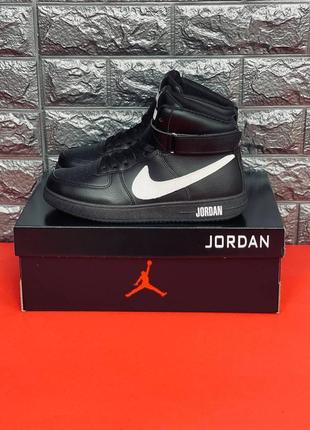 Jordan retro 1 кросівки жіночі, чорні якісні кросівки8 фото