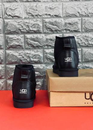 Уги чоловічі ugg australia, чорні зимові шкіряні уги новинка!5 фото