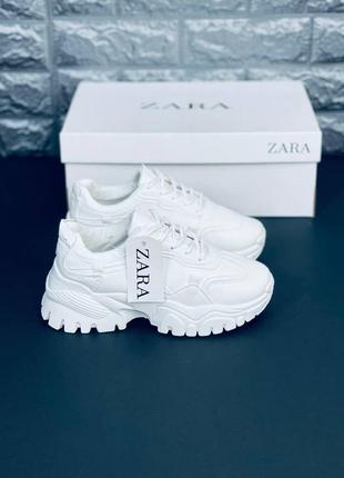 Кросівки жіночі zara, білі повсякденні кросівки зара6 фото