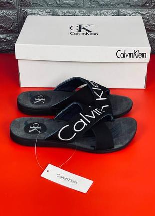 Шльопанці чоловічі calvin klein, джинсові м'які шльопанці сланці4 фото