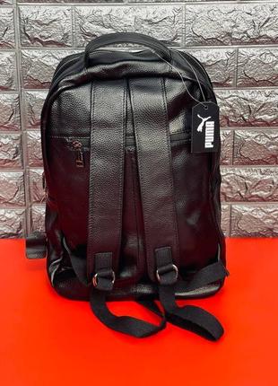 Чоловічий міський чорний рюкзак із натуральної шкіри, рюкзак пума5 фото