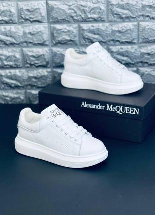 Кросівки alexander mcqueen жіночі, білі повсякденні кросівки8 фото