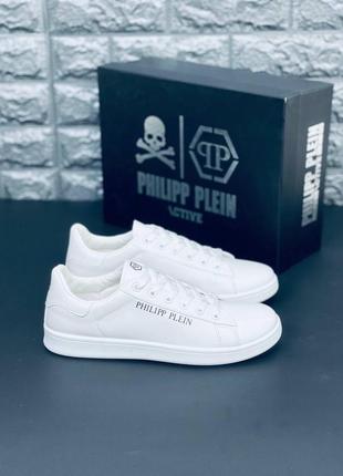 Philipp plein кросівки чоловічі білі, зручні м'які кроси3 фото