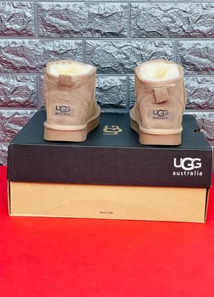 Ugg australia mini уги жіночі, зимові шкіряні хутряні уги