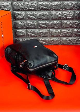 Міський рюкзак tommy hilfiger, шкіряна сумка ранець портфель8 фото