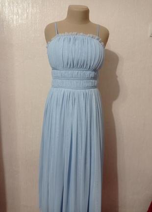 Фатиновое платье голубого цвета