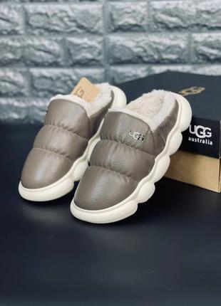 Капці чоловічі ugg australia, шкіряні зручні капці угг