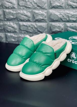 Капці crocs жіночі, зручні м'які шкіряні капці крокс1 фото