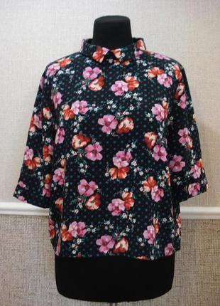 Нарядна блузка з коміром і рукавом 3/4 великого розміру 16/18