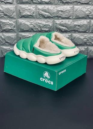 Crocs тапочки жіночі, м'які шкіряні домашні капці крокс3 фото