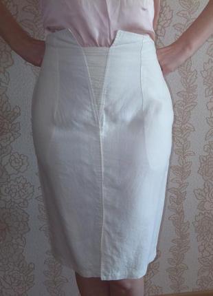 Винтажная льняная юбка - карандаш меди jinabe (франзия) 100% лён1 фото
