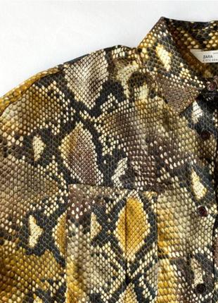 Zara snake print сатиновая рубашка в стиле оверсайз /7921/8 фото
