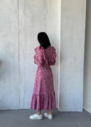 Женское платье длинны миди цвета: серый, темно-синий, розовый8 фото