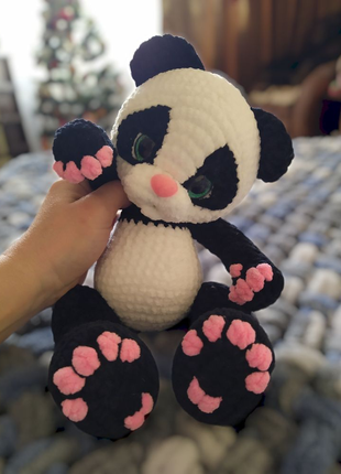 Панда іграшка амігурумі ручної роботи3 фото