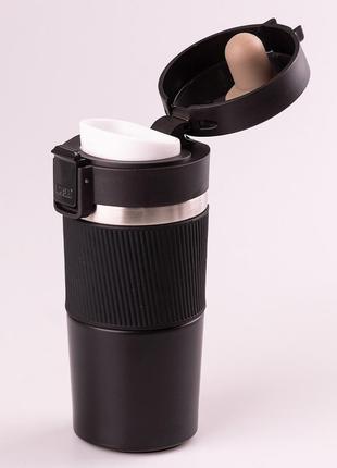 Термокухоль з нержавіючої сталі з напувалкою для чаю та кави 400 мл з металевою колбою • кухоль термос • термочашка3 фото