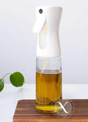 Распылитель для оливкового масла и уксуса белый стеклянный, 200 мл3 фото