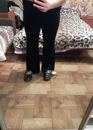 ❤️в новом состоянии велюровые брюки на резинке клеш с разрезами shein3 фото