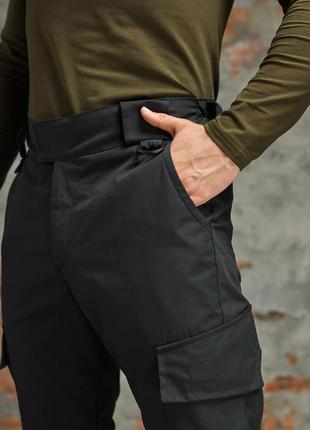 Чоловічі демісезонні тактичні штани карго  чорні8 фото