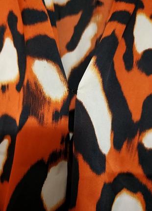 Блуза терракота свободная анималистический принт леопард3 фото