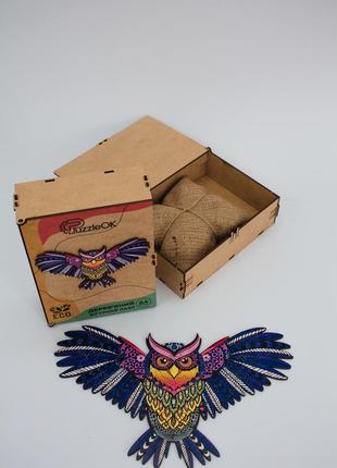 Чарівна сова. дерев'яні пазли з унікальним малюнком