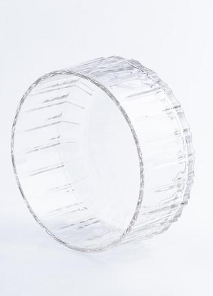 Скляна салатниця прозора кругла 13,5*6,5 см2 фото