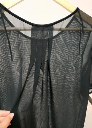 Комбинированная блуза с удлиненной спинкой черная george5 фото