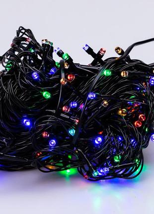 Гирлянда нить 16м на 400 led лампочек светодиодная черный провод 8 режимов работы