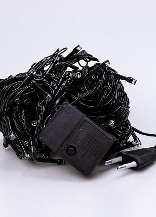 Гирлянда нить 16м на 400 led лампочек светодиодная черный провод 8 режимов работы