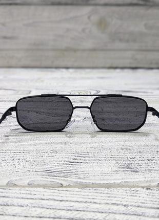 Сонцезахисні окуляри чоловічі, чорні в металевій оправі (без брендових)5 фото