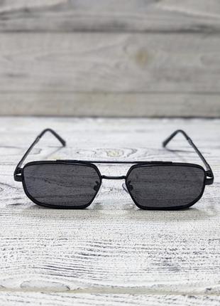 Сонцезахисні окуляри чоловічі, чорні в металевій оправі (без брендових)2 фото