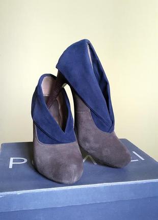 Ботинки замшевые на каблуке pompili (италия)2 фото