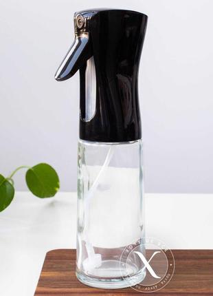 Розпилювач для оливкової олії та оцту чорний скляний, 200 мл1 фото
