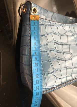 Сумка zara в крокодиловий принт, сумка багет, сумочка на одне плече6 фото