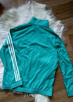 Спортивна кофта вітровка adidas climalite,бірюзового кольору,р. l,40-422 фото