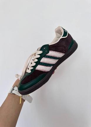 Жіночі кросівки адідас самба преміум зелено-коричневі / adidas samba x notitle adidas barricade 2015 clay block color sheet5 фото