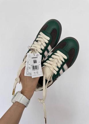 Жіночі кросівки адідас самба преміум зелено-коричневі / adidas samba x notitle adidas barricade 2015 clay block color sheet3 фото