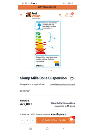 Дизайнерські світильники slamp mille bolle (італія)7 фото