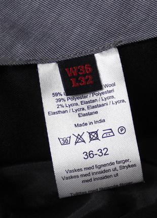 Классные зауженные (slim fit) ворсистые (фланелевые) шерстяные (59%) брюки от dressmann5 фото