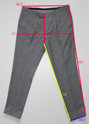 Классные зауженные (slim fit) ворсистые (фланелевые) шерстяные (59%) брюки от dressmann8 фото