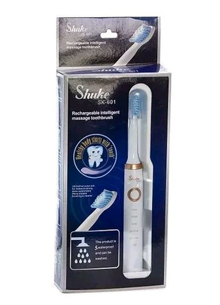 Електрична зубна щітка shuke sk-601 з 4 насадками, 5 режимів робо2 фото