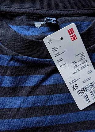 Футболка uniqlo в полоску. размер s (свободный крой, унисекс)3 фото