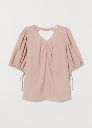 Блузка з рукавами-буфами для жінки h&m 0870290-003 m рожевий