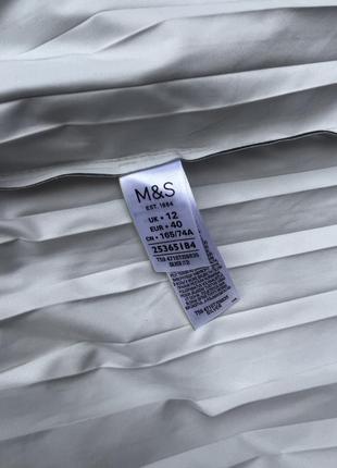 Стильна юбка спідниця еко шкіра срібна пліссе бренд marks & spencer7 фото