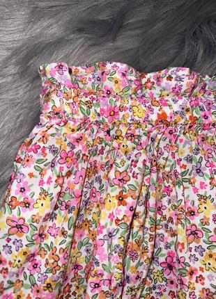 Стильная качественная тоненькая юбка с цветочным принтом для девочки 4/6р h&amp;m2 фото