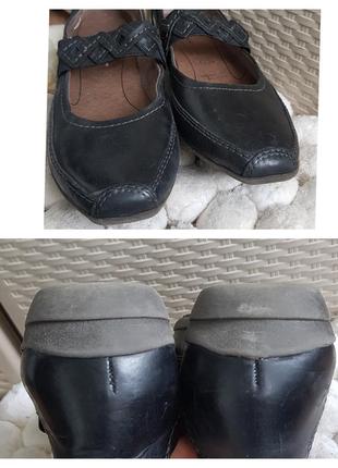 Кожаные туфли на низком каблуке черные балетки10 фото